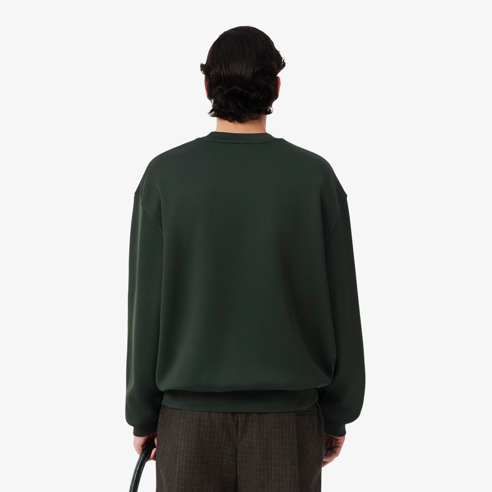 Thumbnail - Lacoste Sweatshirt Runway aus Satin mit blumigem Krokodil - Vert Size M