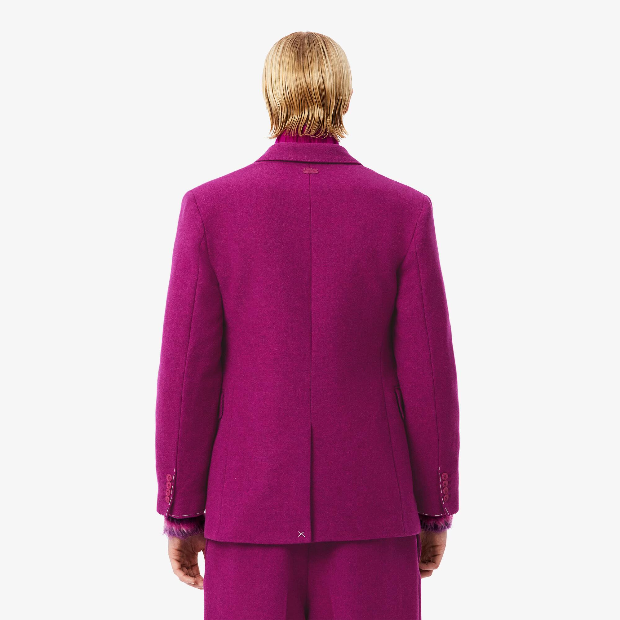 Thumbnail - Lacoste Zweireihiger Blazer Runway aus melierter Wolle - Rose Size 50 - M