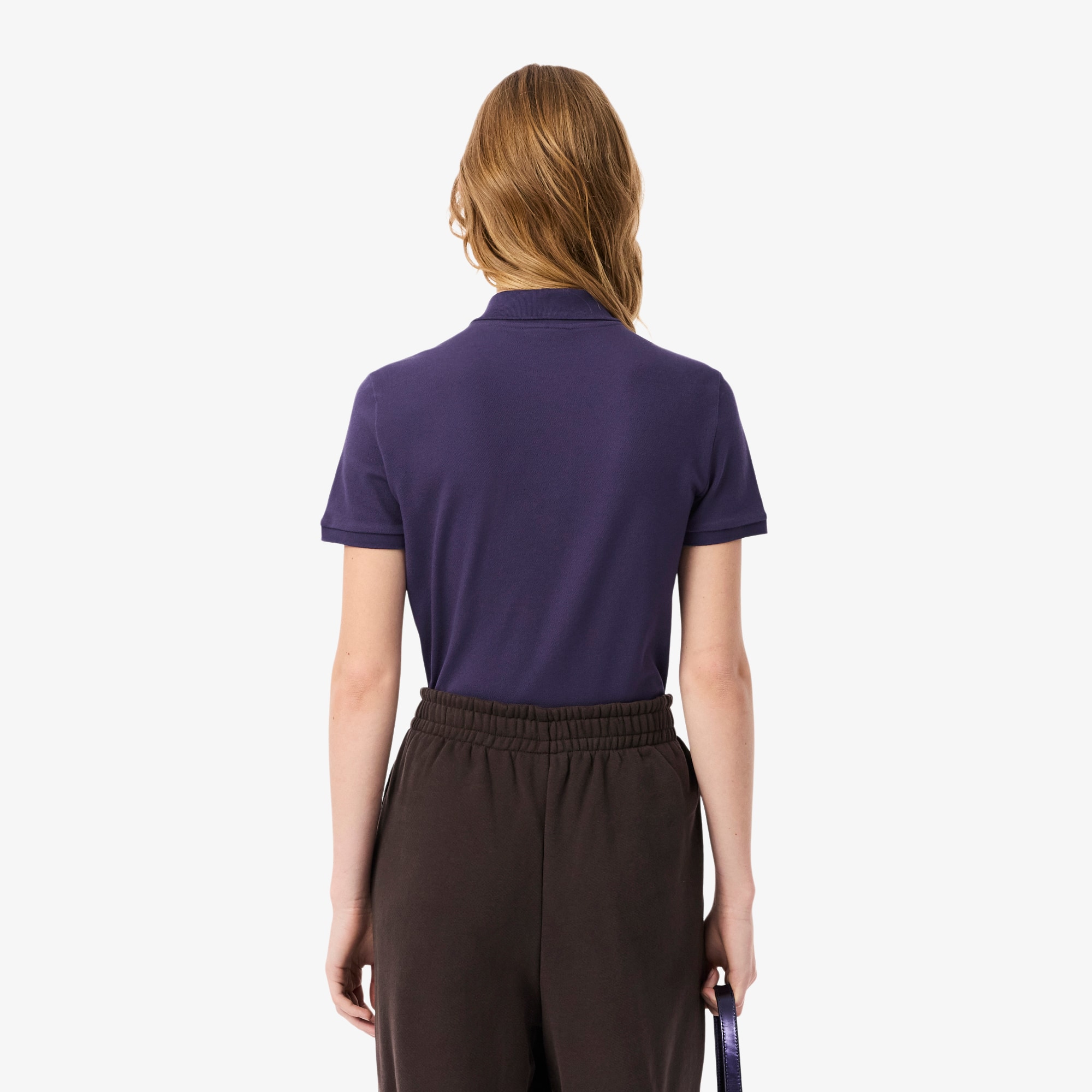 Thumbnail - Lacoste Slim Fit Damen Lacoste Poloshirt aus Stretch-Baumwoll-Piqué - Lila Size 42