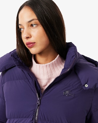 Relaxed Fit-Daunenjacken aus Wolle mit Kapuze