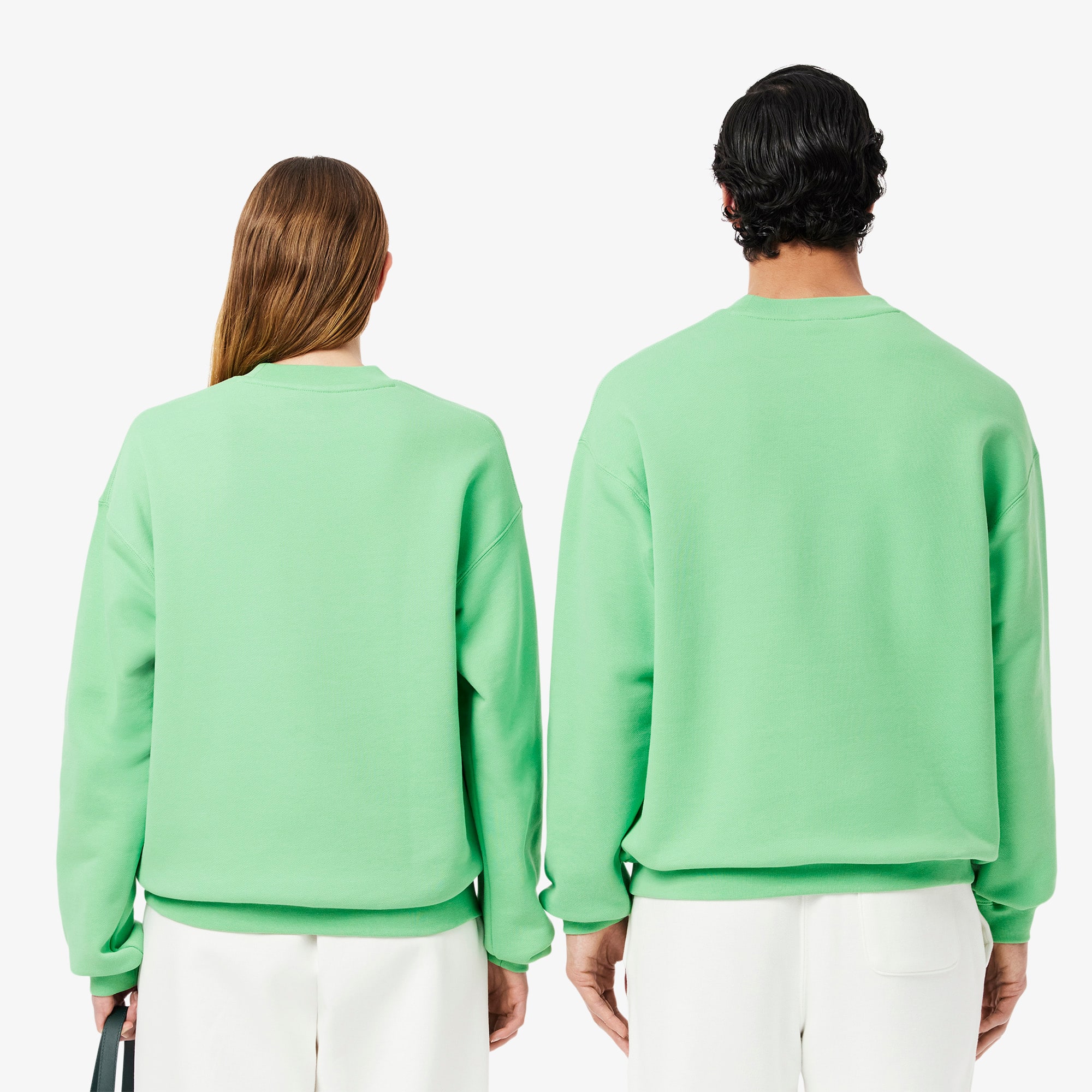 Thumbnail - Lacoste Loose Fit-Sweatshirt aus Fleece mit Akzent-Badge - Liamone Grün Size XXS