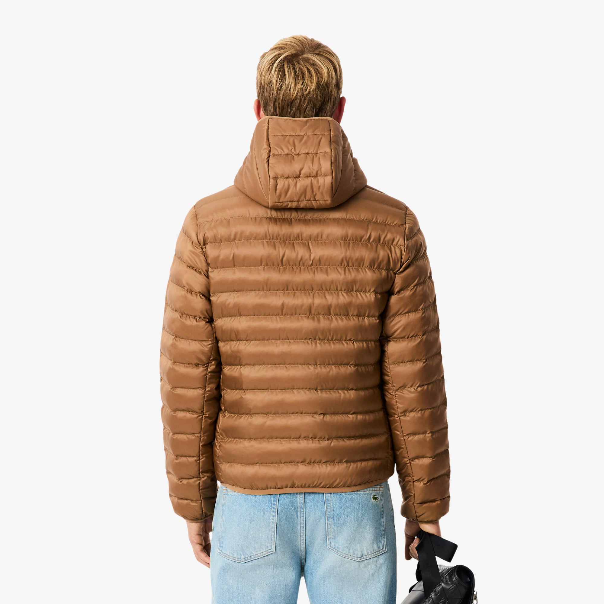 Thumbnail - Lacoste Wasserabweisende, gesteppte Puffer-Jacke - Hellbraun Size 54 - L