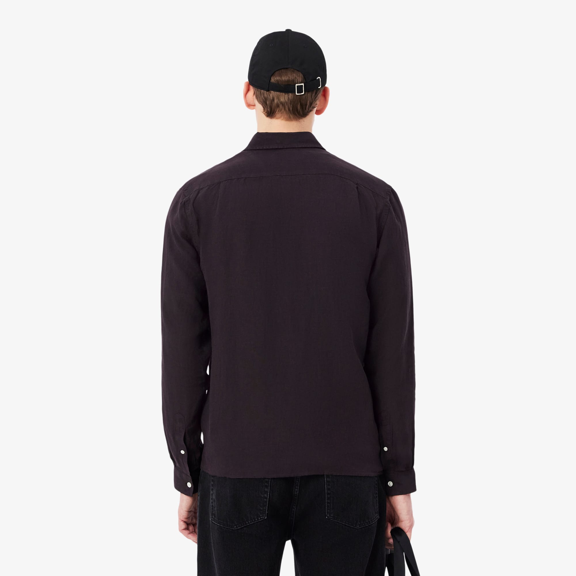 Thumbnail - Lacoste Regular Fit-Leinenhemd - Braun Size 38