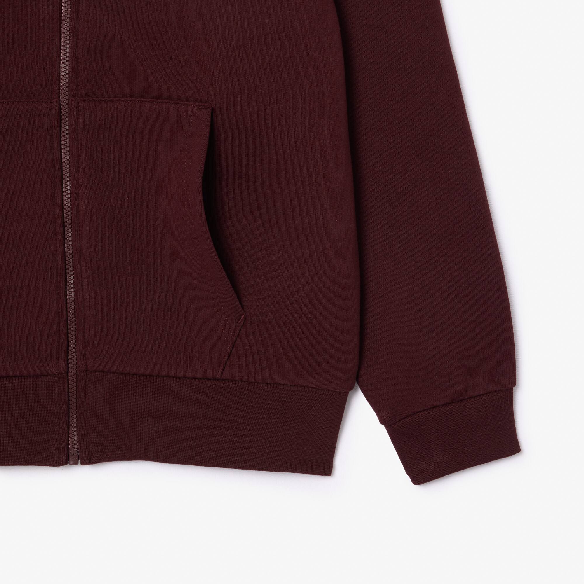 Thumbnail - Lacoste Hoodie aus Fleece mit Reißverschluss - Burgunder Size S