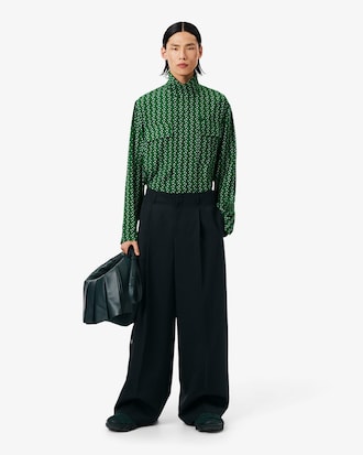 Taillierte Hose aus Wolle mit weitem Schnitt