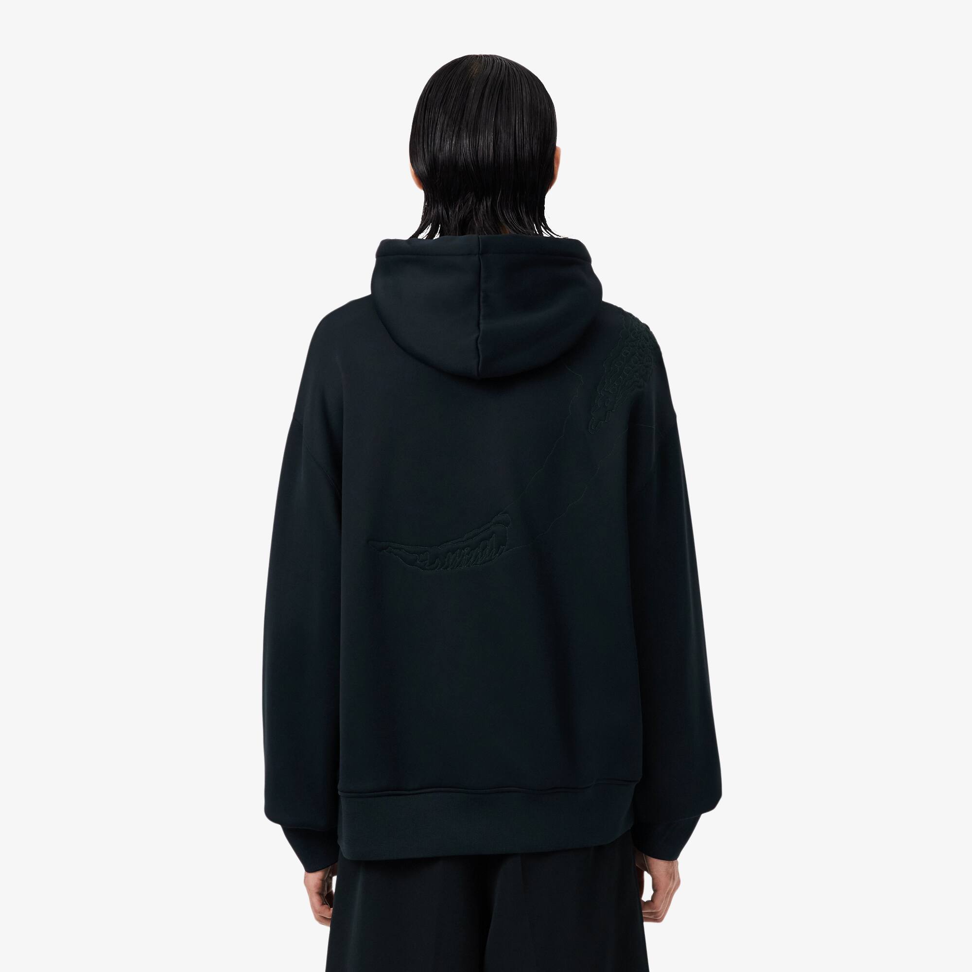Thumbnail - Lacoste Hoodie Runway mit gesticktem Krokodil - Vert Fonce / Blanc Size S