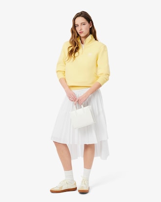 Sweatshirt mit Reißverschluss, hohem Kragen und Print