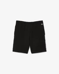 Shorts aus Baumwollfleece mit Logo-Einfassung