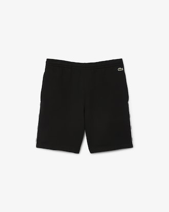 Shorts aus Baumwollfleece mit Logo-Einfassung