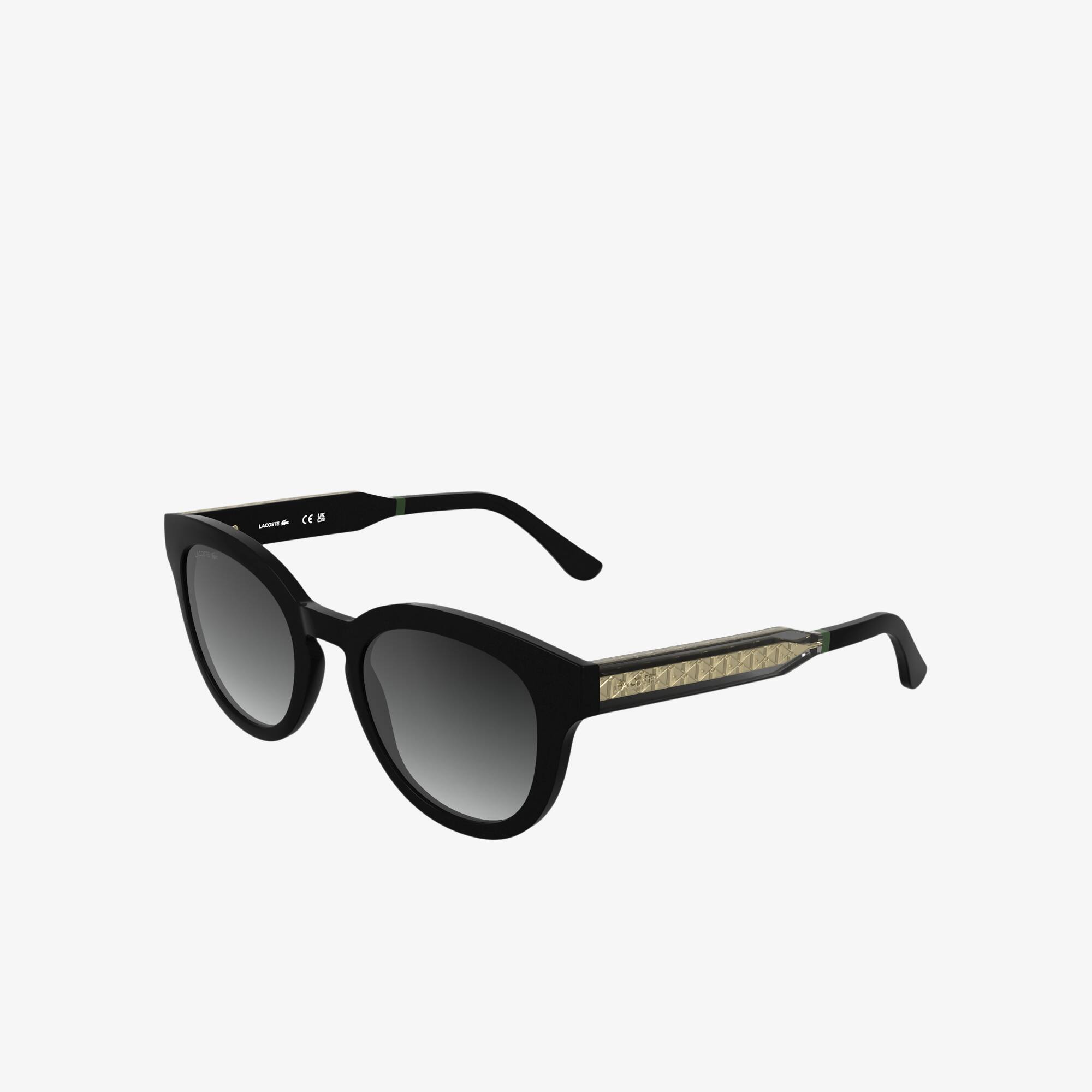 Thumbnail - Lacoste Ovale Brille mit Monogramm - BLACK / BLUE / BLACK Size One Size