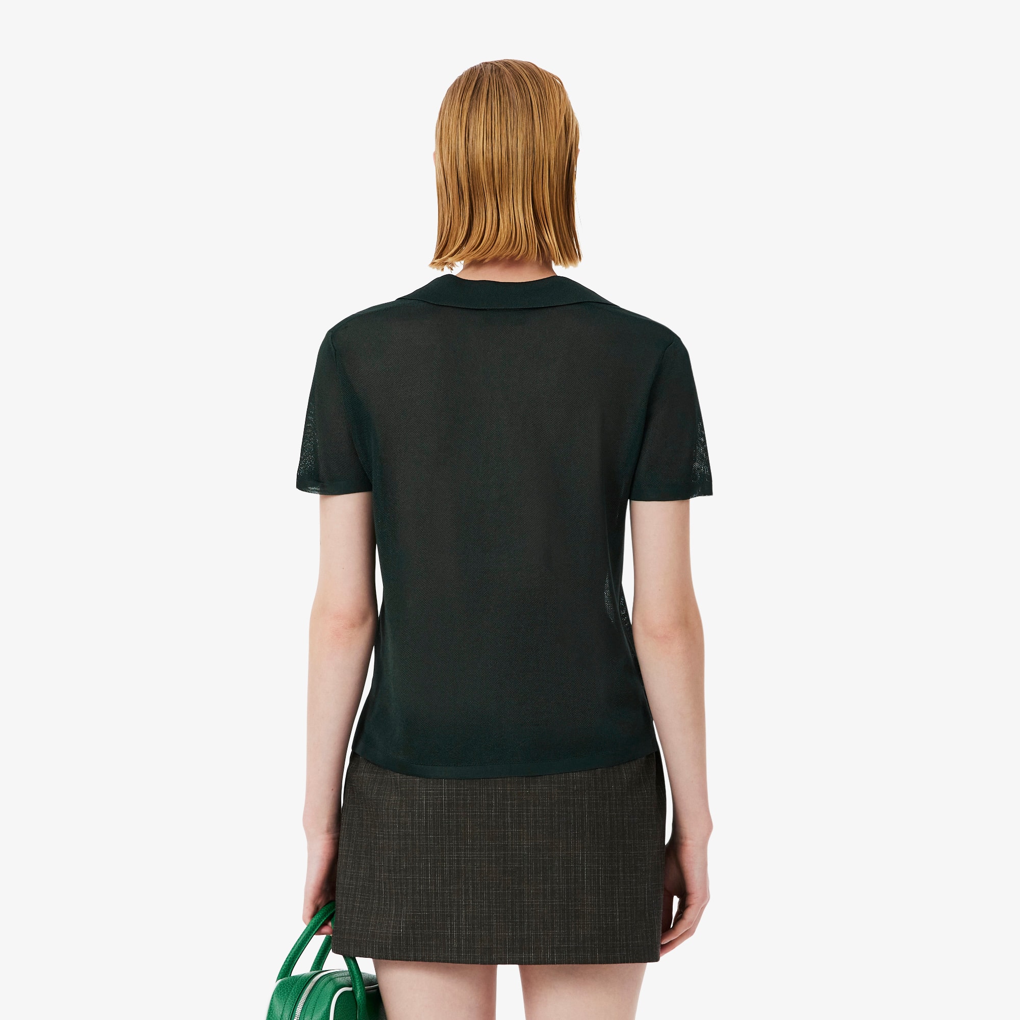 Thumbnail - Lacoste Slim Fit-Polohemd Runway aus Satin-Piqué - Vert Size L