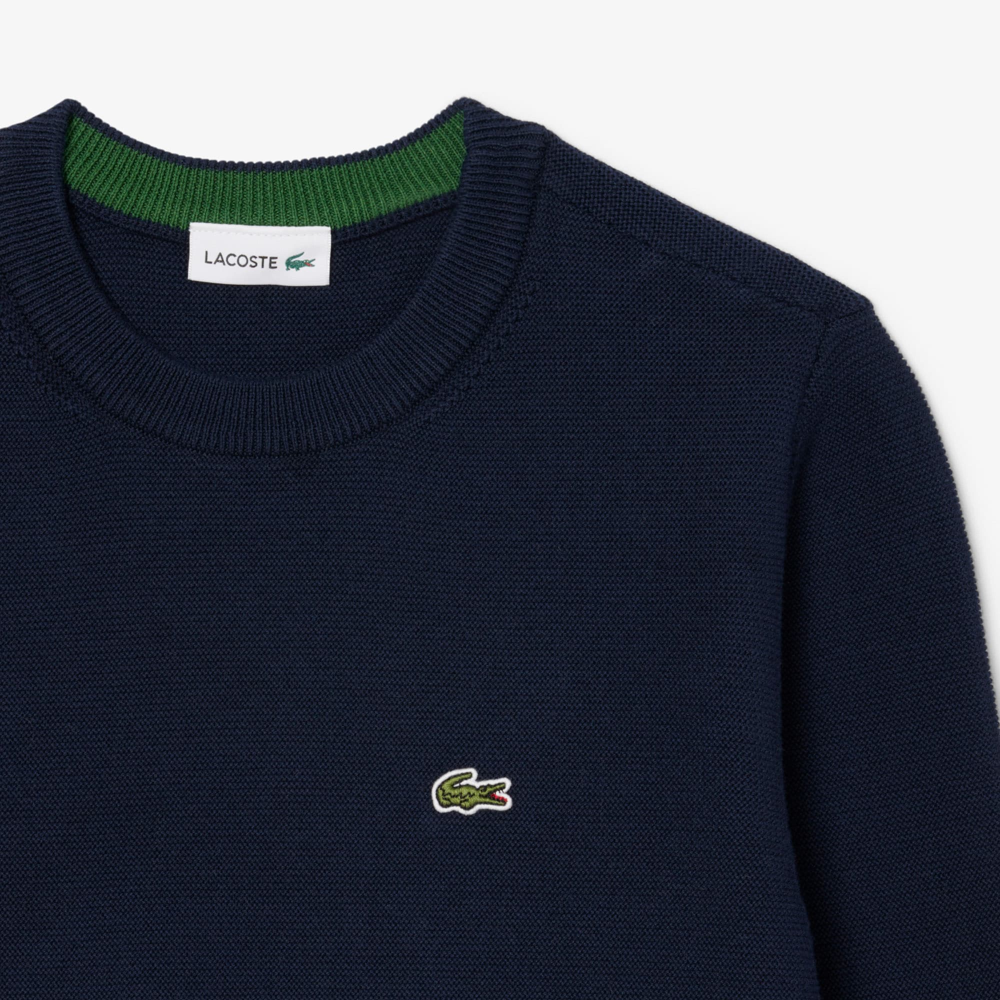 Thumbnail - Lacoste Pullover aus Baumwolle mit Rundhalsausschnitt - Navy Blau Size 10 - 12A