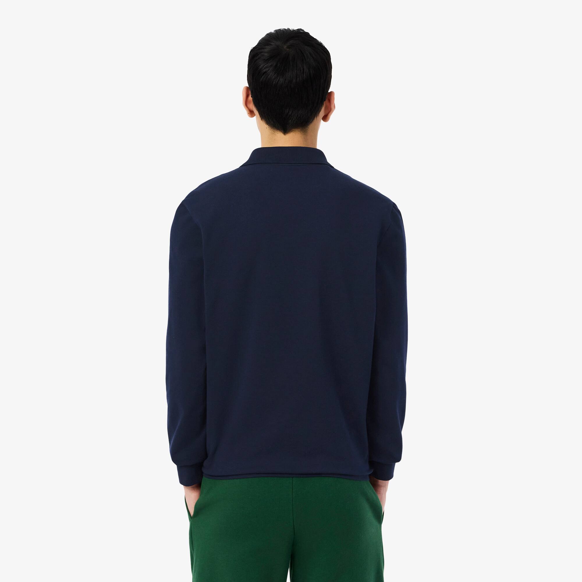 Thumbnail - Lacoste Regular Fit-Polohemd aus Baumwolle mit langen Ärmeln - Navy Blau Size L