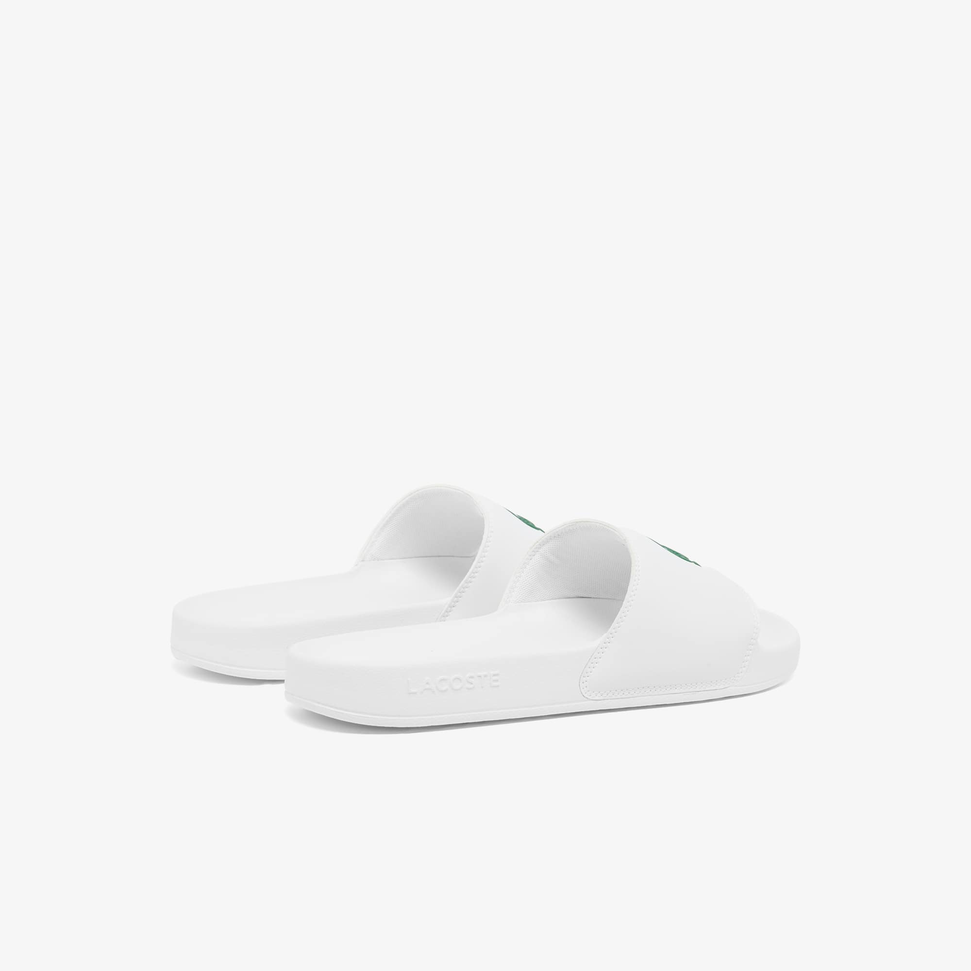 Thumbnail - Lacoste Herren-Schlappen Serve Slide 0.0 - WHITE/GREEN Size 39.5