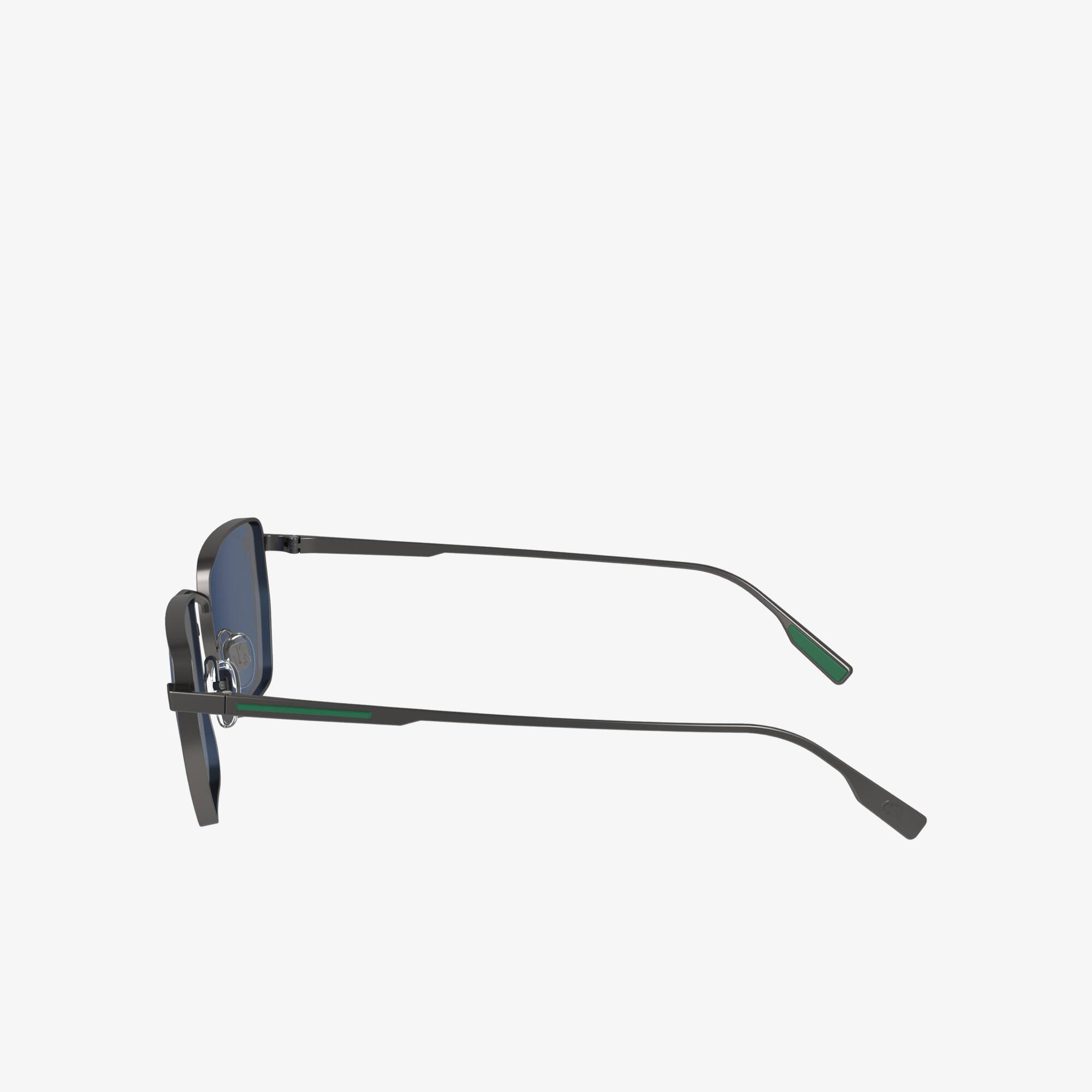 Thumbnail - Lacoste Rechteckige Metall-Sonnenbrille Retro - GUNMETAL Size One Size