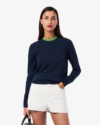 Pullover aus 3D-Strick mit Rundhalsausschnitt