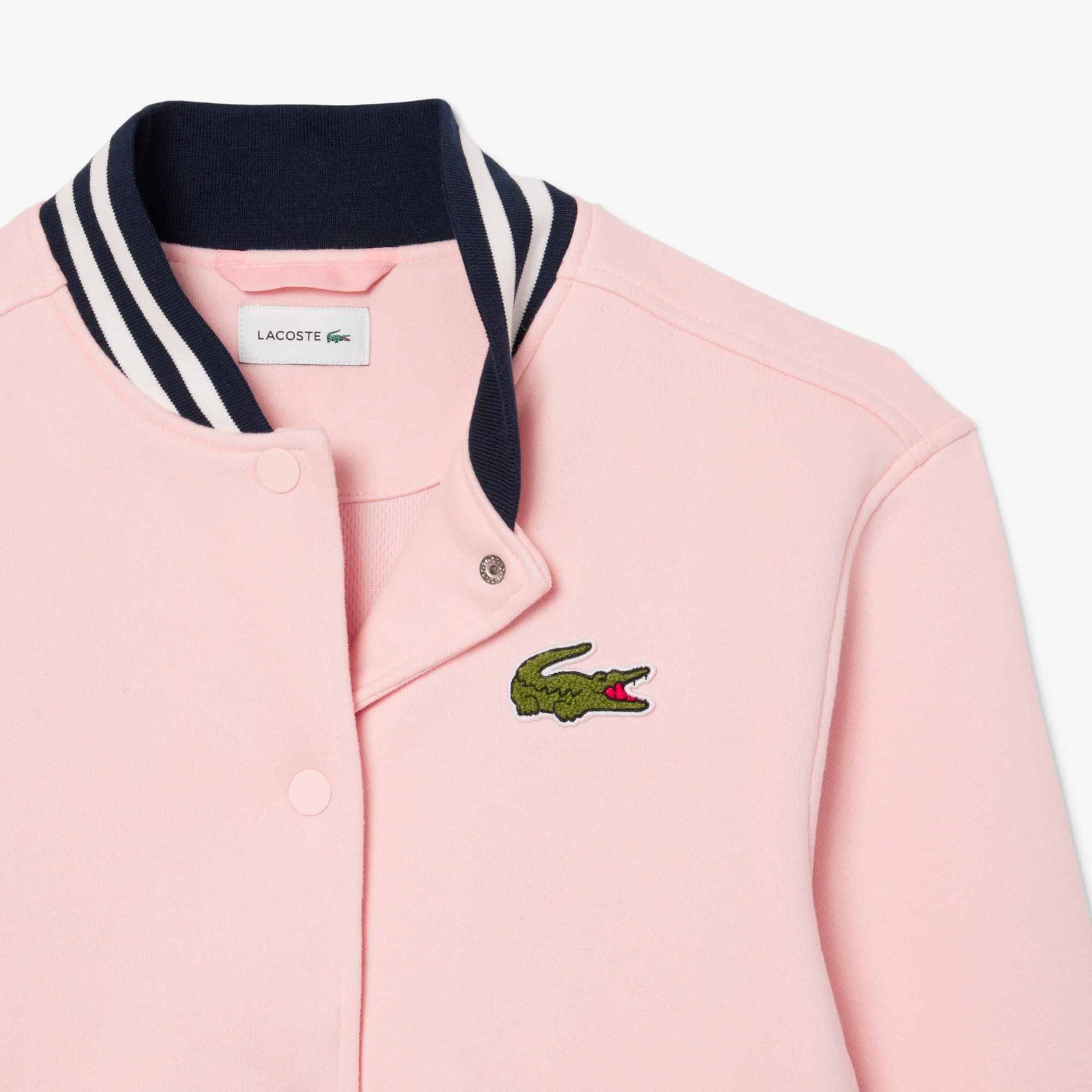 Thumbnail - Lacoste Bomberjacke aus Fleece mit gesticktem Badge - Hellrosa Size 11 - 14A