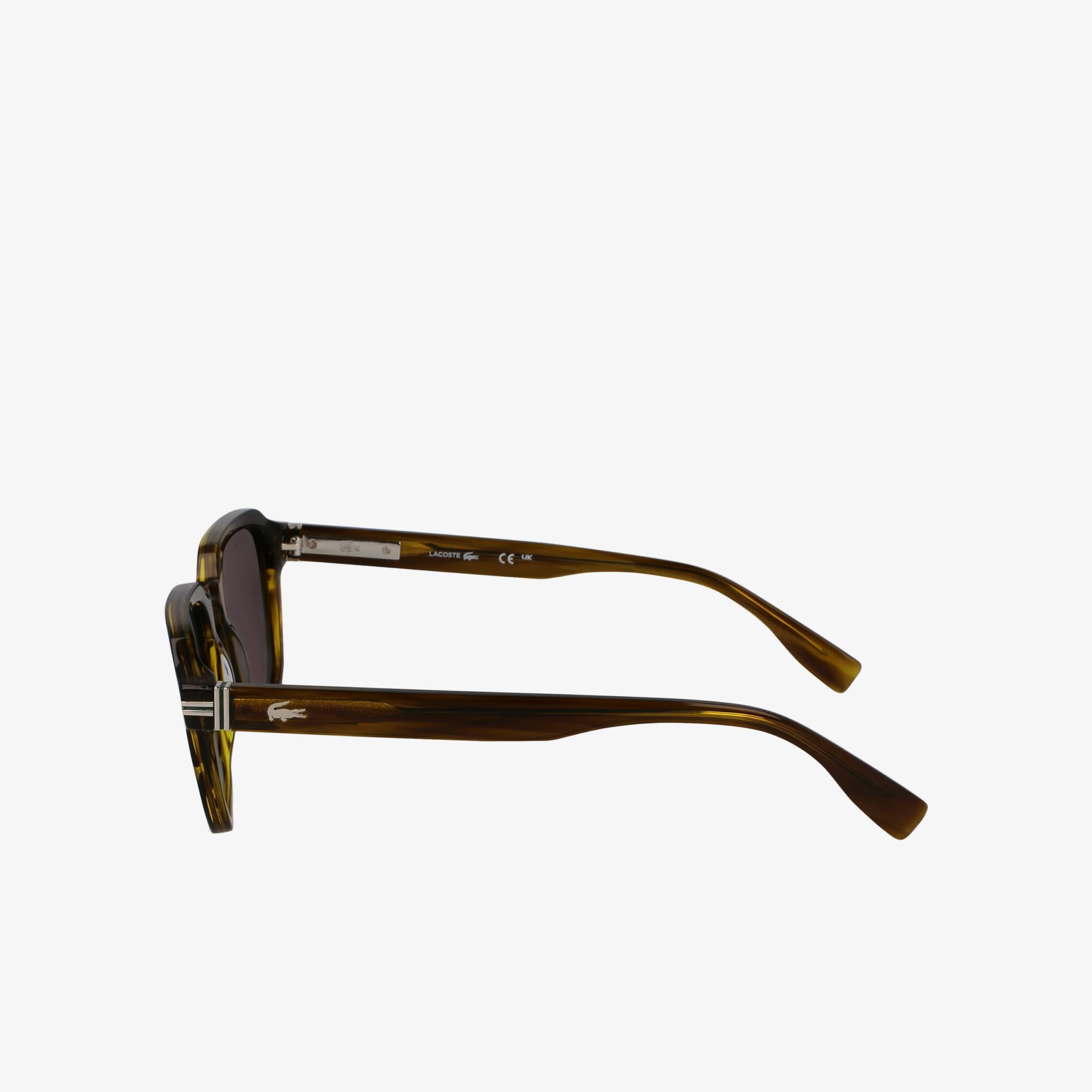 Thumbnail - Lacoste Rechteckige Acetat-Sonnenbrille The Line - STRIPED KHAKI Size One Size