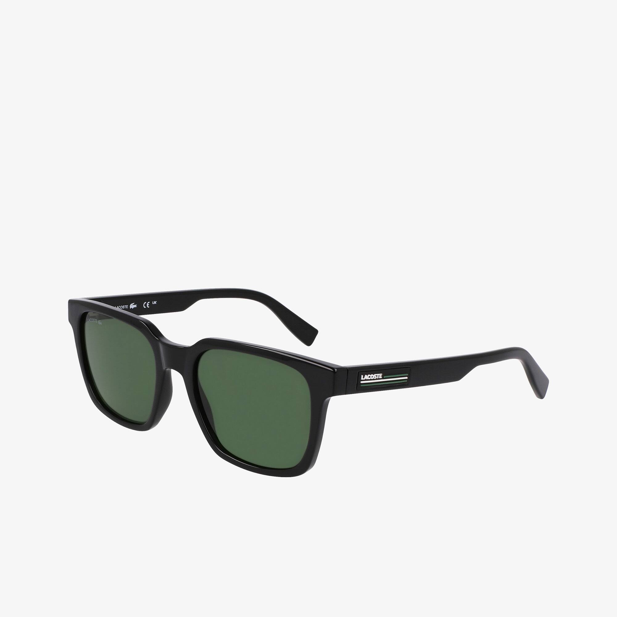 Thumbnail - Lacoste Rechteckige Sonnenbrille Rubbery Stripes - BLACK / BLUE / BLACK Size One Size