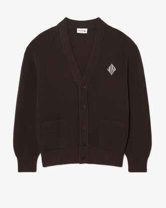 Relaxed Fit-Cardigan aus Baumwoll-Rippstrick