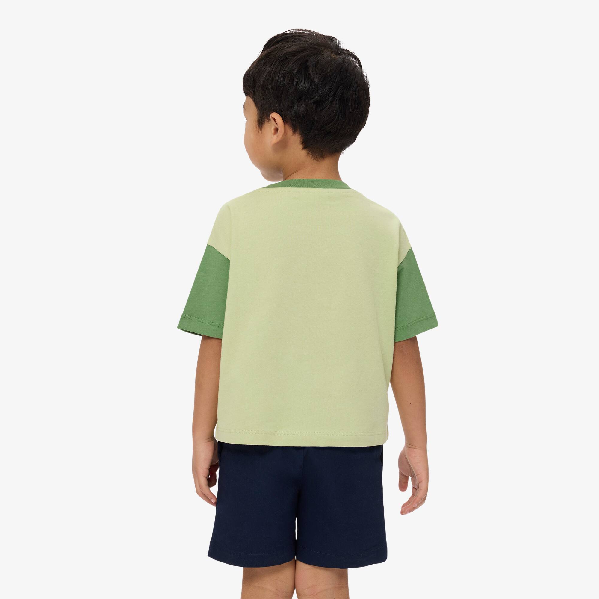 Thumbnail - Lacoste T-Shirt aus Baumwolle mit kontrastierender Einfassung - Grün Size 3 - 3A