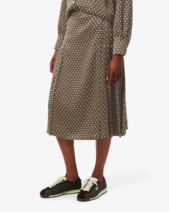 Printed pleated Midi Skirt