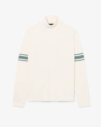 Runway High Neck Striped Jersey Sweater