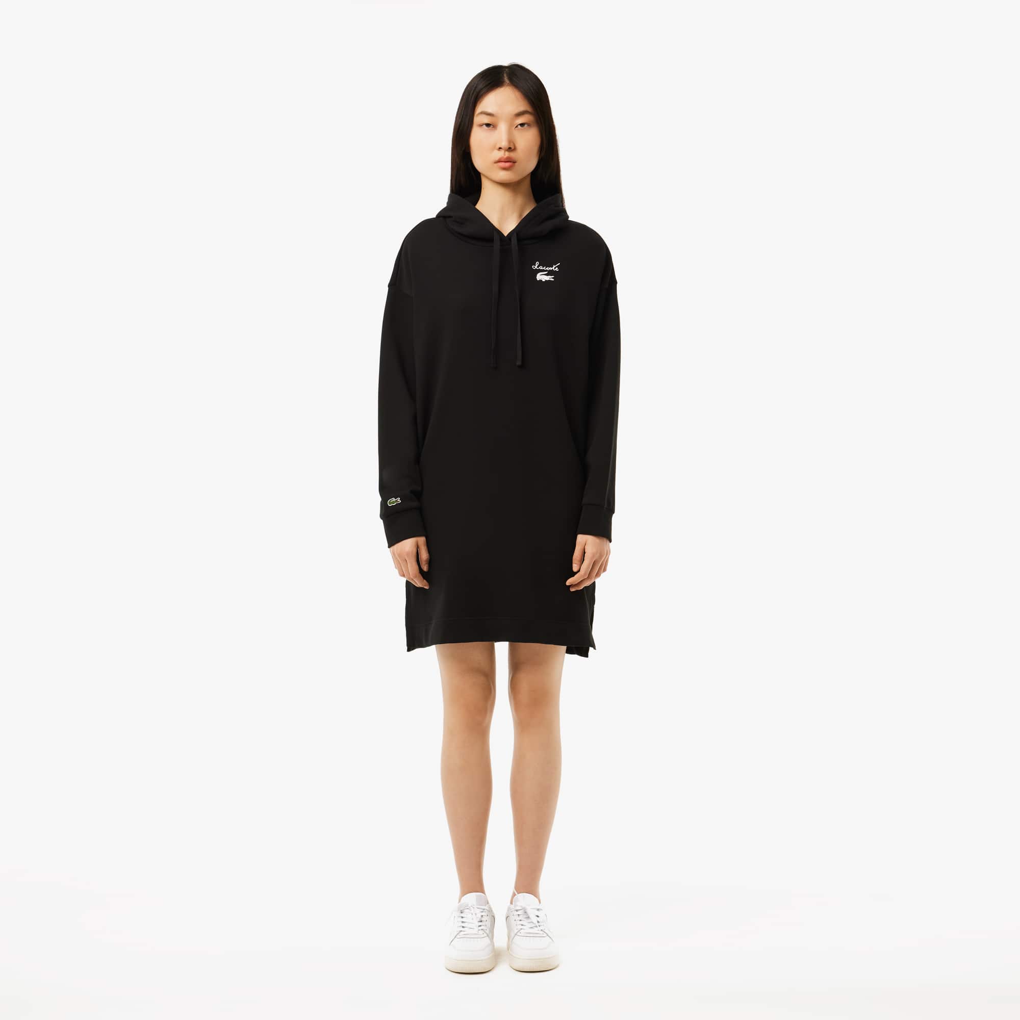 ★LACOSTE★ Women's Cara Short Sleeve Woven Dress Black EF42 Lacoste logo-patch Detail Polo Dress | Black | FARFETCH
