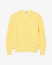 Pearl Rib Knit Badge Accent Sweater
