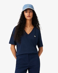 Relaxed Fit Soft Cotton V Neck T-shirt