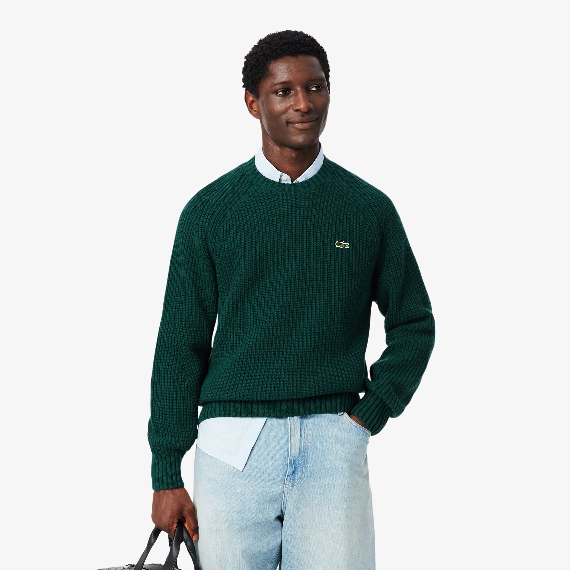 Thick Wool Crew Neck Sweater - Men's Knitwear - New In 2026 | Lacoste