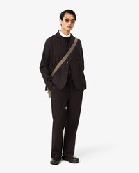 Straight Fit Striped Cotton Suit Pants