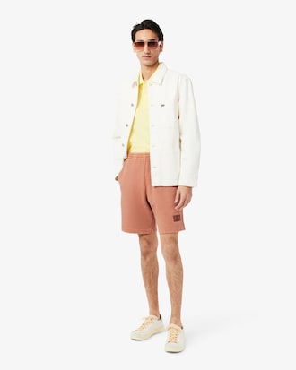 Washed Effect Cotton Fleece Shorts