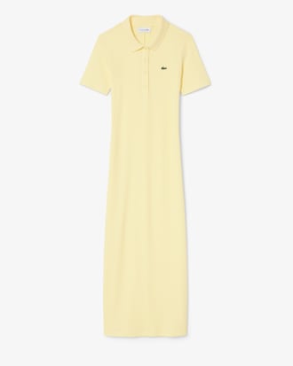 Long Ribbed Cotton Polo Dress