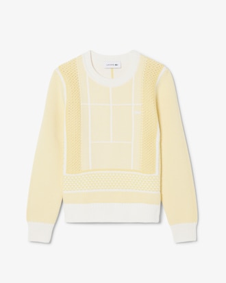 Tennis Court Graphic Jacquard Sweater