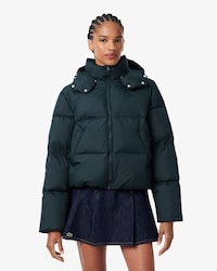 Water-Repellent Hooded Down Jacket