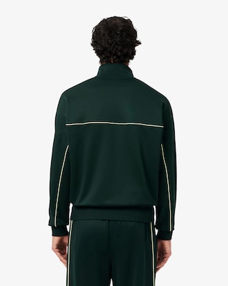 Satin Effect Zipped Fleece Sweatshirt