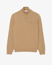Zipped High Neck Cotton Sweater
