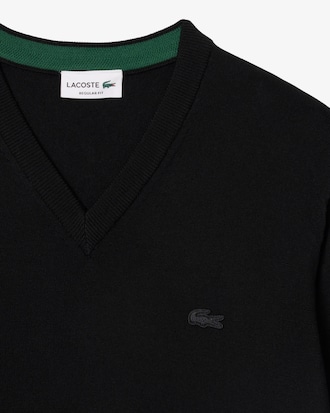 Merino Wool Monochrome V Neck Sweater