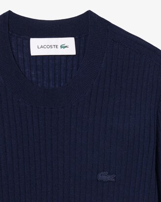 Short Sleeved Merino Wool Rib Knit Sweater