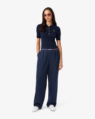 Oversized Wool Blend Pleated Pants