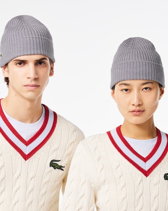 Rib Knit Brushed Wool Beanie
