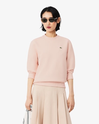 Relaxed Fit Piqu&eacute; Crew Neck Sweatshirt