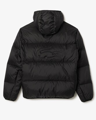 Short Water-Repellent Hooded Puffed Jacket