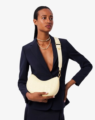 Maheki Embossed Leather Half Moon Purse