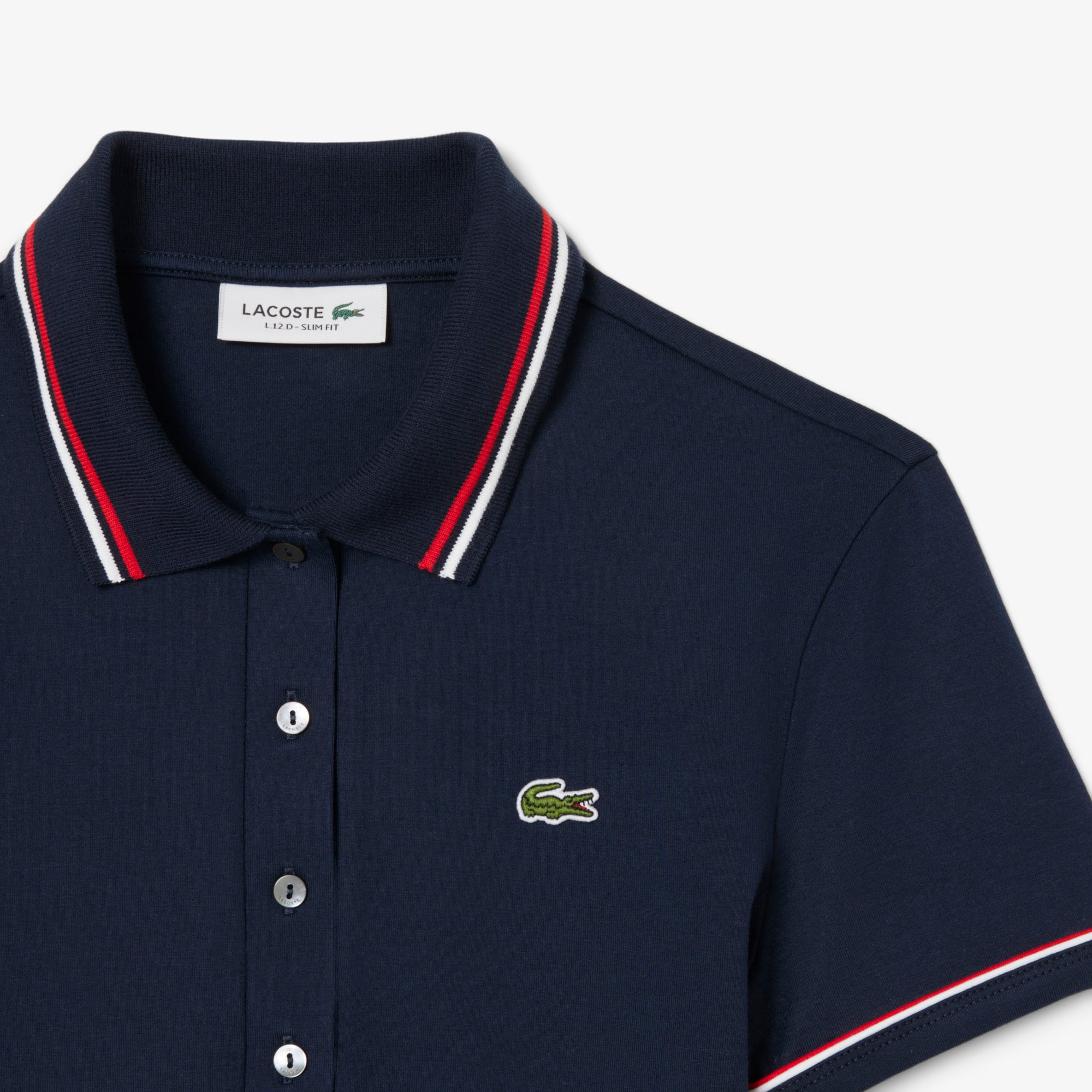 Tシャツ・カットソー LACOSTE Woman Polo Shirt Navy PF7839 166 Lacoste Polo Neck Navy Blue Women's T-Shirt - PF7839-00-166
