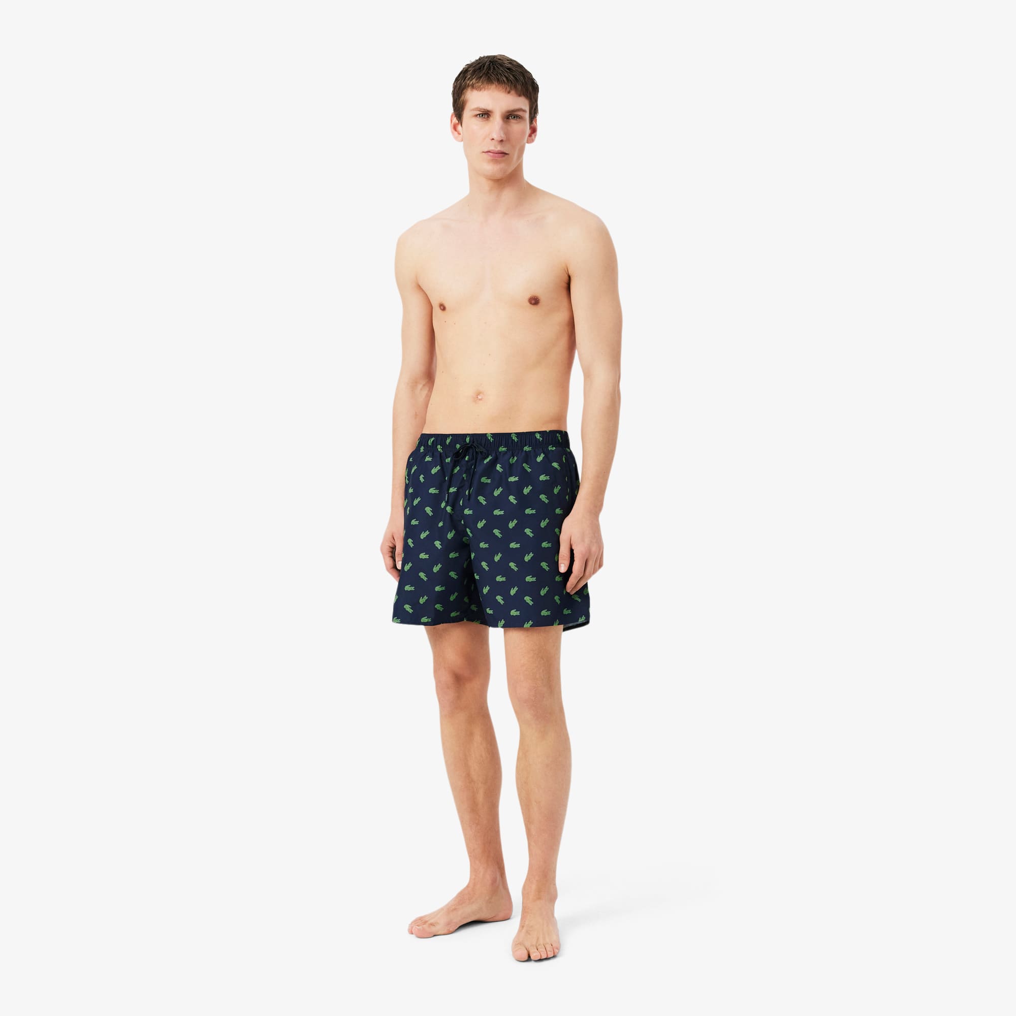 Mid Length Crocodile Print Swim Trunks - Men's Swimwear - New In