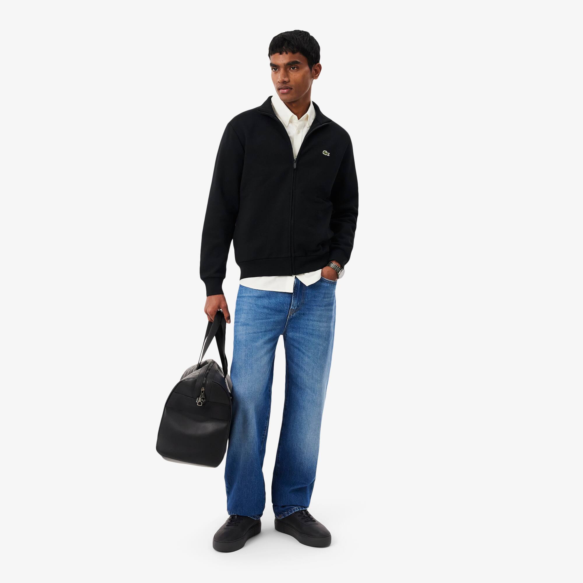 メンズウェア LACOSTE Zipped Cotton Fleece Sweatshirt - Men's Sweatshirts - New In 2026