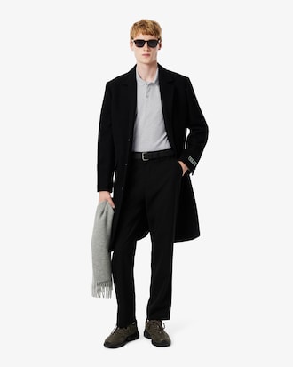 Regular Fit Long Sleeved Cotton Blend Polo Shirt