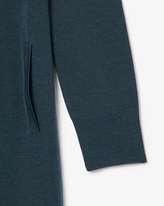 Runway Polo Collar Merino Wool Blend Maxi Dress
